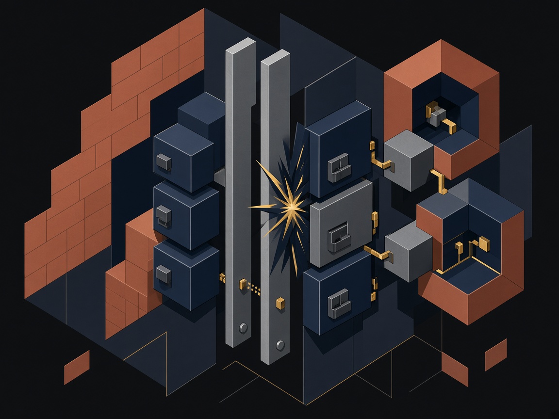 Geometric abstract of an electrical panel interior